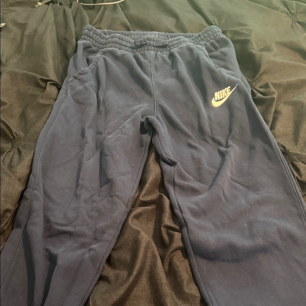 Nike Kids Navy Joggers with White Logo